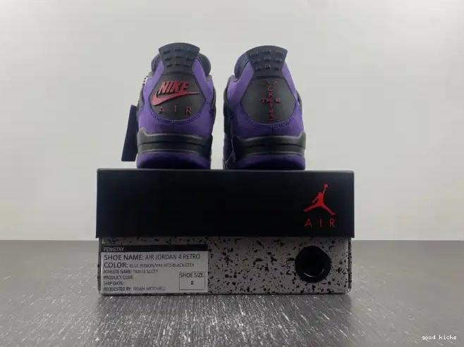 Cheap Jordan Purple Air x Scott 4 Suede Travis 0322